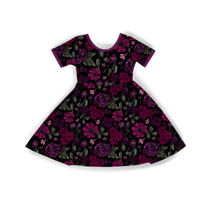 Kids + Adult--1990s Capsule Bamboo Terry Moody Floral Twirl Dress!