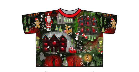 Adult -Creepmas Village Festive Witches Bamboo Boxy Shirt! Perfect for Matching SET!