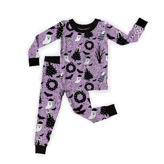 Christmas Spirits Purple Spooky Christmas Bamboo TWo Piece for Matching Family Set! Purple Creepmas!