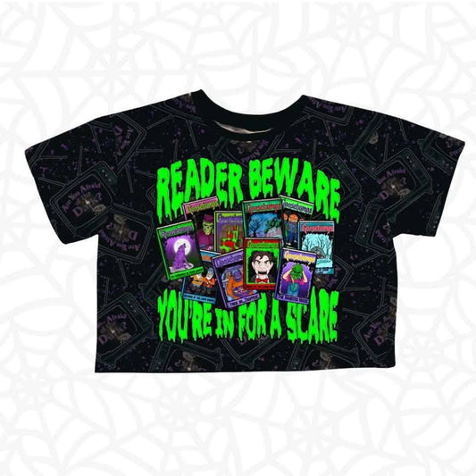 Adult + Kids Halloween You're in for a Scare!" Bamboo Boxy Shirt! Gooosybumps! Are you Afraid of the Dark Mash up!