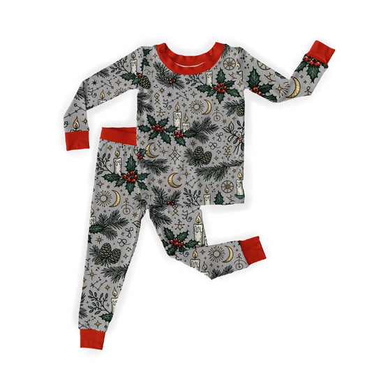 Yule Be Magical Gray Bamboo Two Piece -- Runes + Celestial + Botanical! Family Matching!