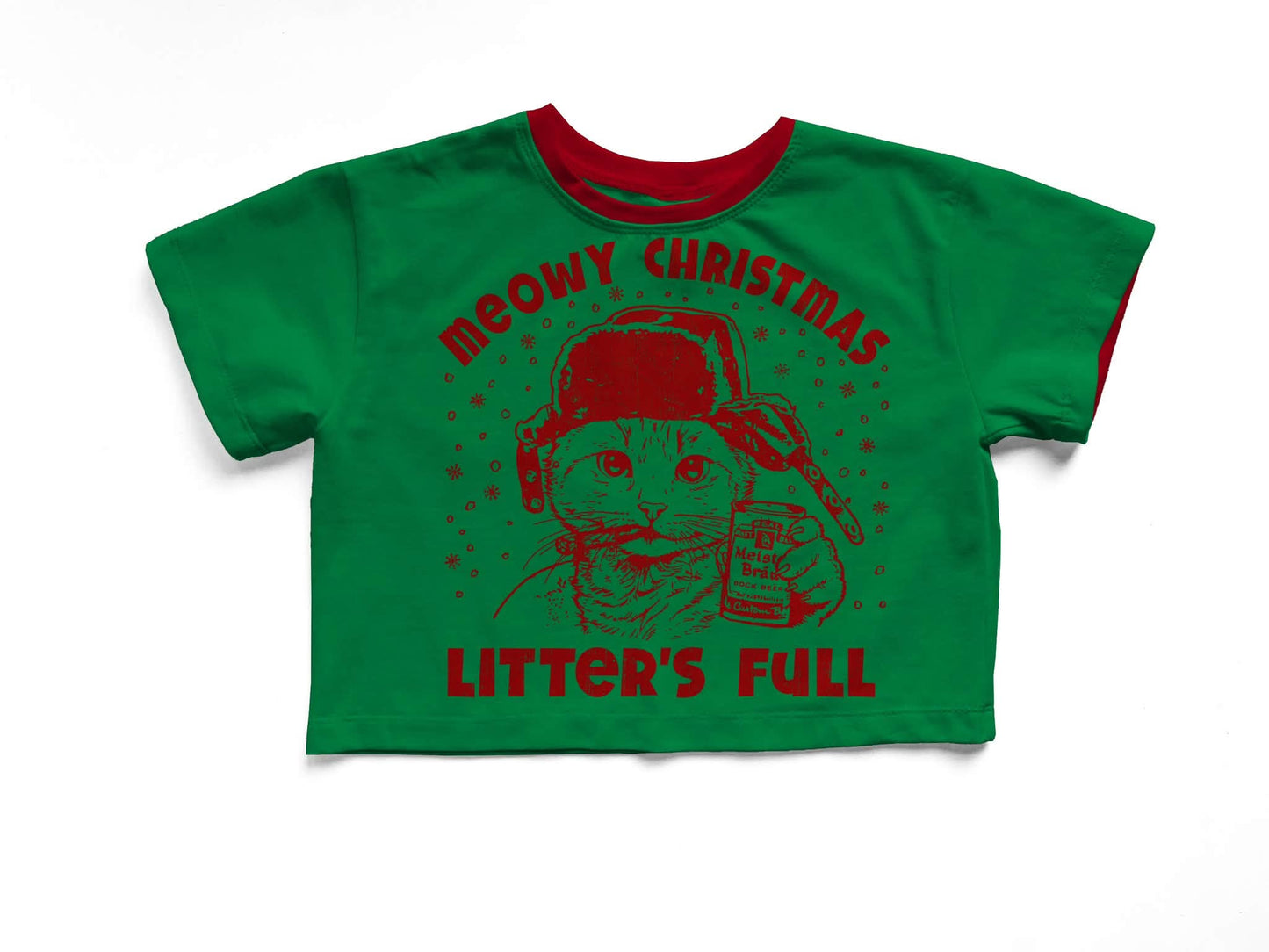 Adult -Christmas Holiday Movie Litters Full Meowing Christmas Graphic Tshirt!