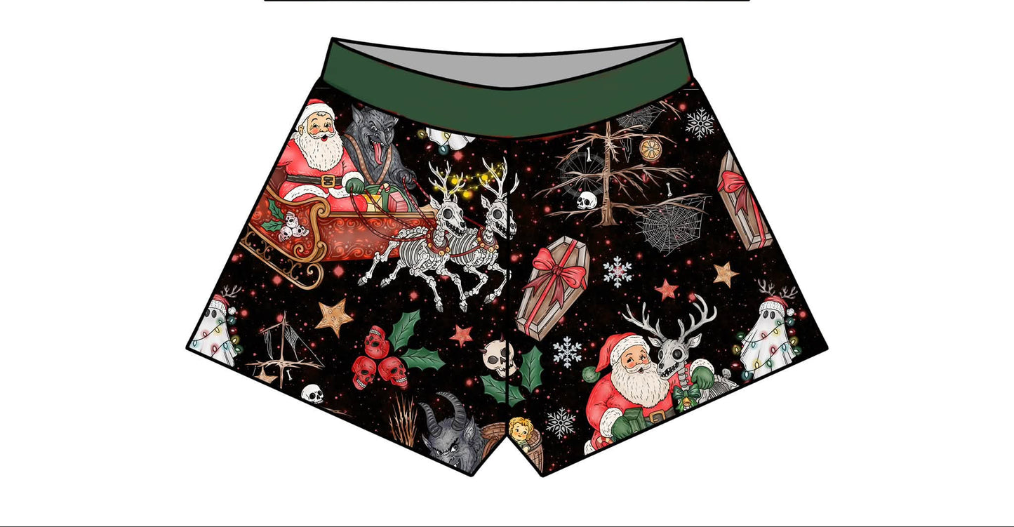 Adult -Krampus + Kringle Bamboo Boxy Shirt! Oversized! Matching Family Set print! Naughty List