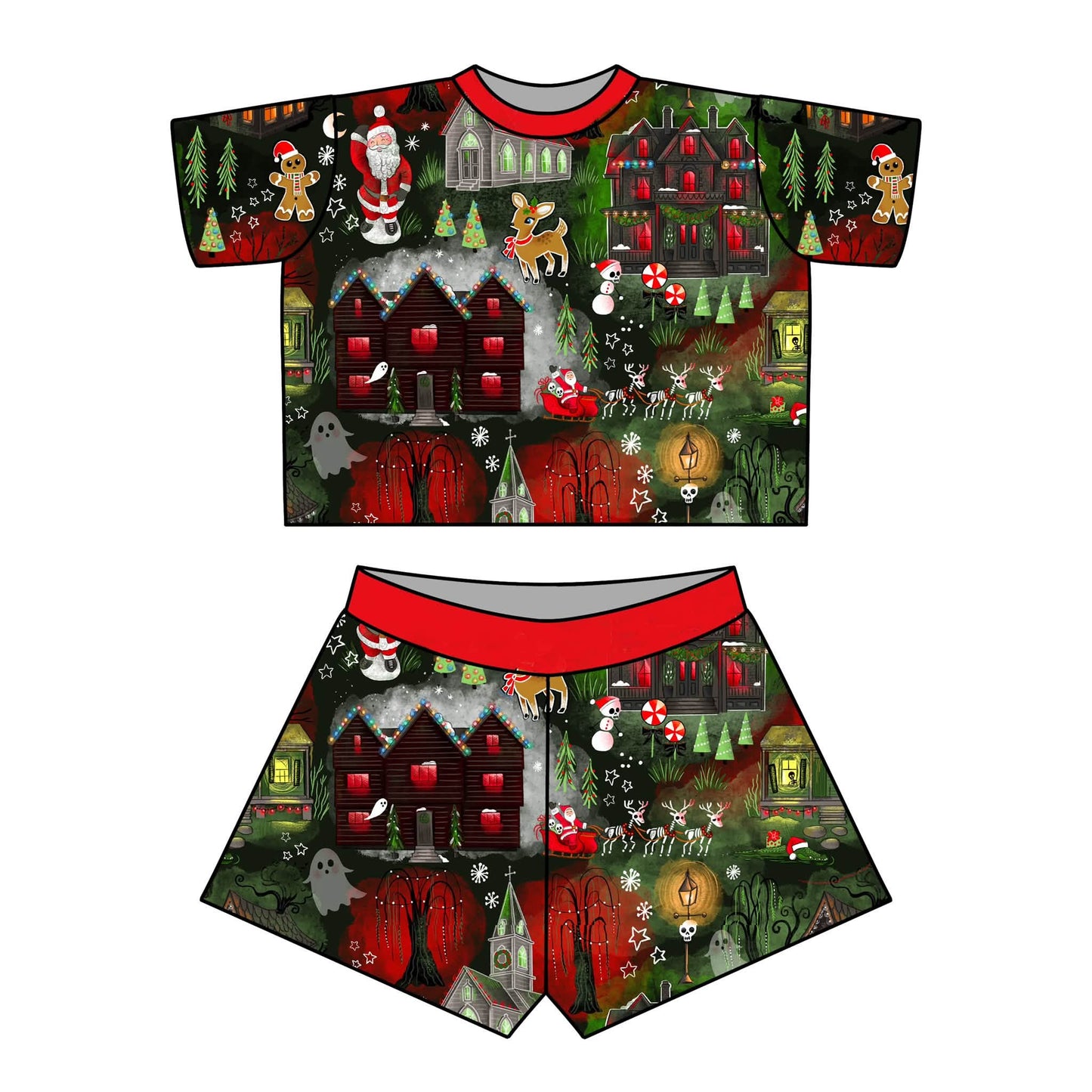 Adult -Creepmas Village Festive Witches Bamboo Boxy Shirt! Perfect for Matching SET!