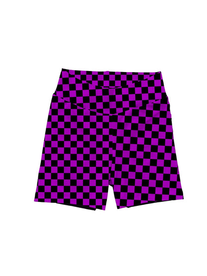 Kids + Adult: NEW Bikers + Oversized Lounge Shirt Set! Purple Check! Longer Shirt + Cotton/Bamboo Biker set!