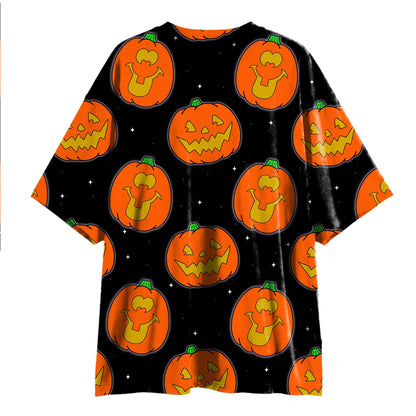 Kids + Adult: NEW Bikers + Oversized Lounge Shirt Set! 90s Pumpkin + Spider Web! Retrocore