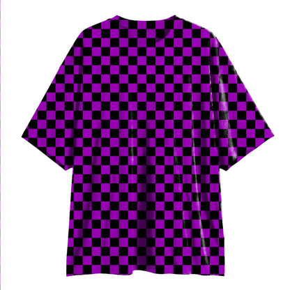 Kids + Adult: NEW Bikers + Oversized Lounge Shirt Set! Purple Check! Longer Shirt + Cotton/Bamboo Biker set!