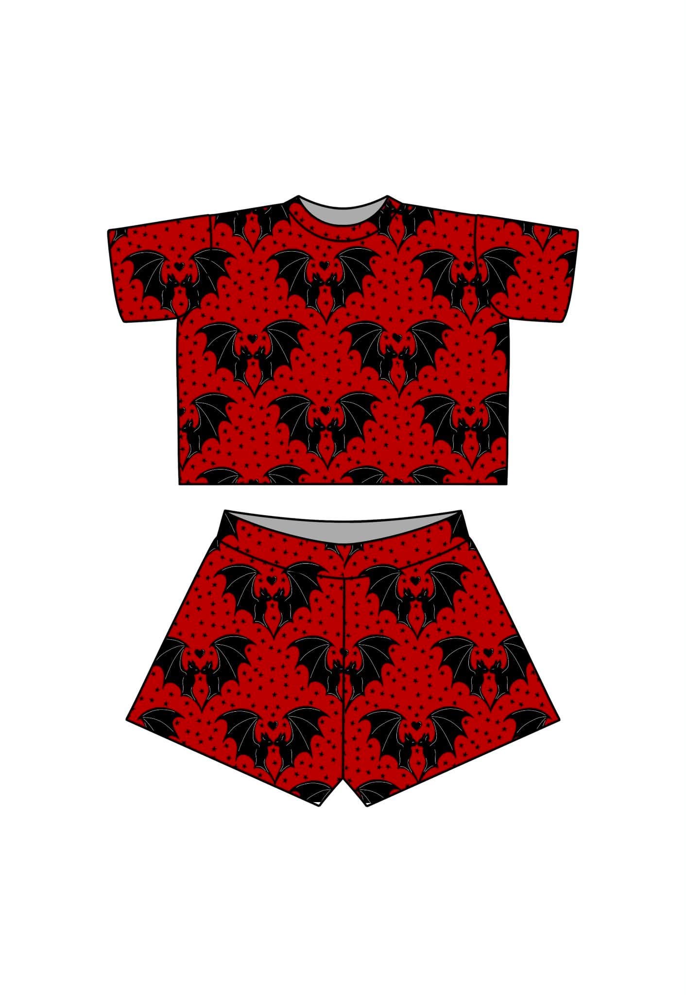Adult Adults Bamboo Bat Lover Boxer Shorts! Red + Black + Spooky Boxers! Boxy Sold Separately