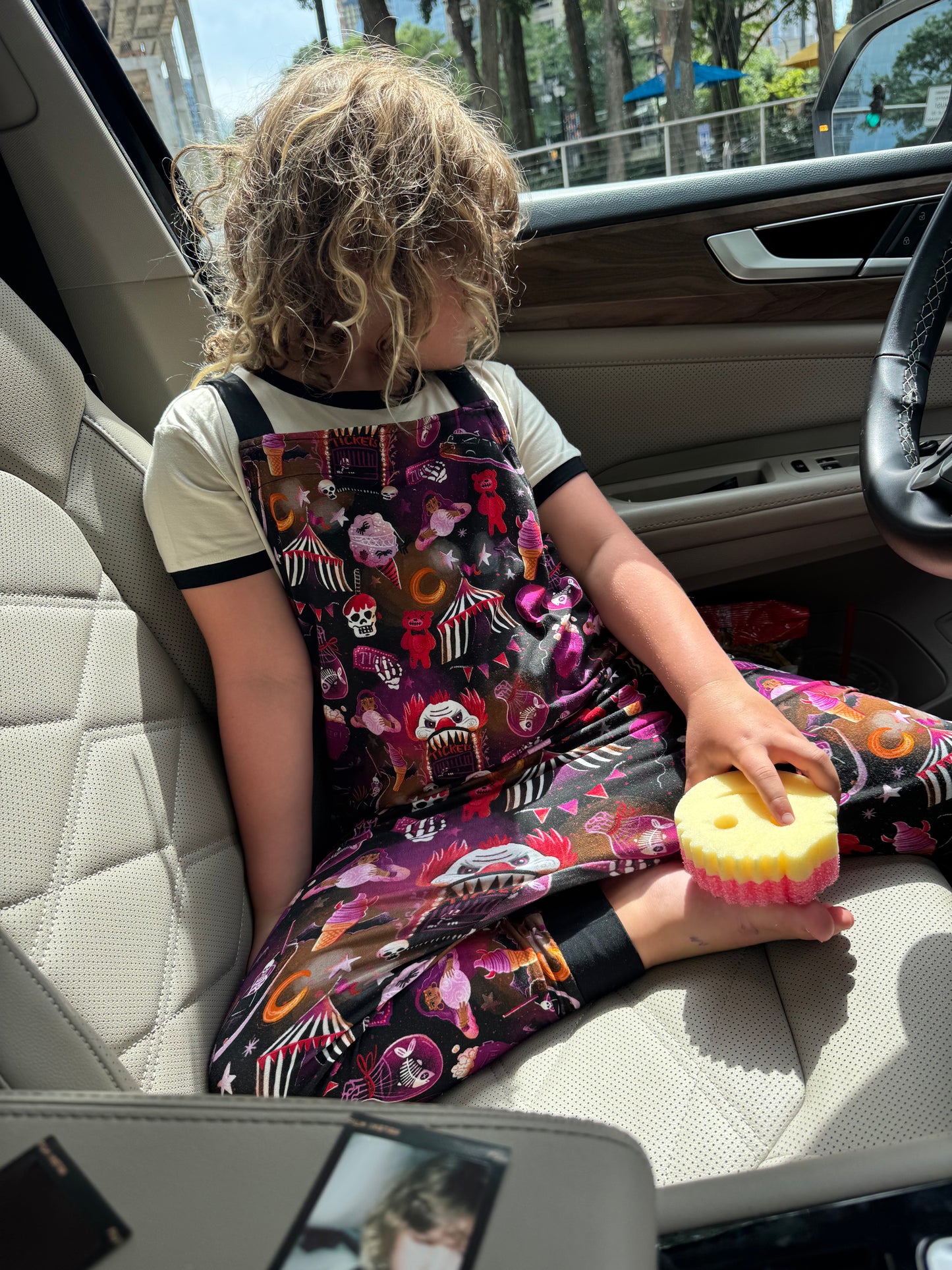 Ready to Ship -- Kids Soda Pop Demon Bamboo Daywear Overalls! Comfy + Modern Fit! Hipster! DEMON OVERALLS