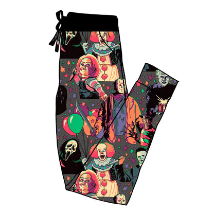 Adult Modern gray Horror friends  BamBOO joggers! Chucky! Penny!