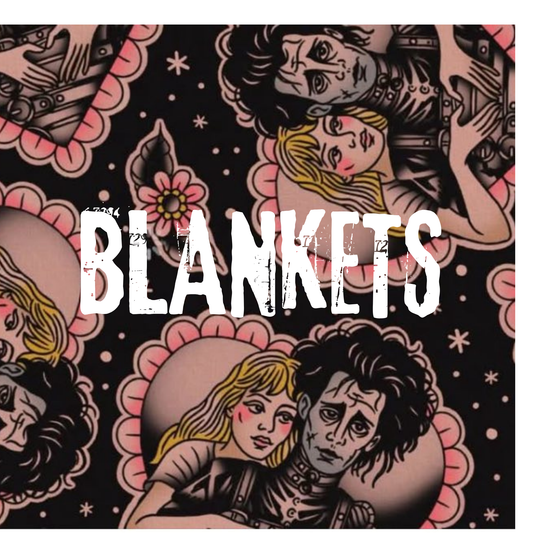 Ready to Ship -The Spooky Edward Goth Couple Bamboo Adult Blanket! Large size!