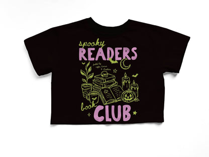 Adult- Spooky Readers Club Bamboo Boxy Shirt!! Fueled by Coffee + Horror+ Chapters! Bookish Drop!
