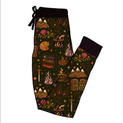ADULT- ACo Tar Moody Bamboo Joggers! Bookish Drop! cauldrons + Whimsy!