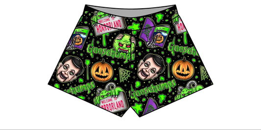 Adult Goosybumps Bamboo Boxer Shorts! Soft + comfy! Welcome to Horrorland! Pumpkins!