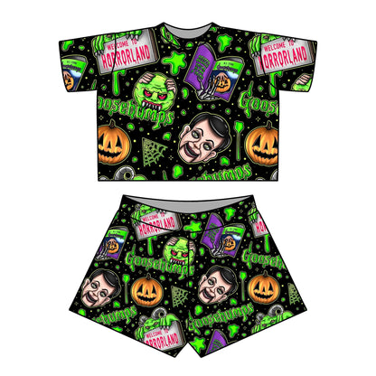 Adult Goosybumps Bamboo Boxer Shorts! Soft + comfy! Welcome to Horrorland! Pumpkins!