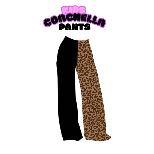 KIDS:  Animal Print + Solid Black Retrocore Wide Leg Pants! Bamboo + Comfy!