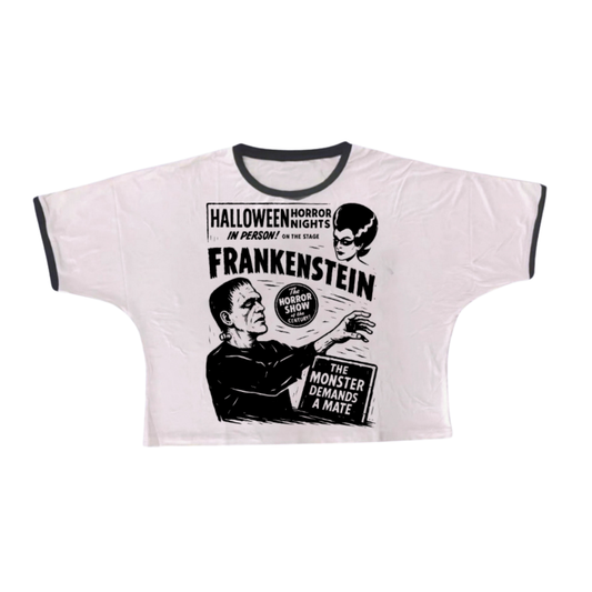 Kids + Adult-- Horror Nights Monster Frank Graphic Boxy Tshirt!