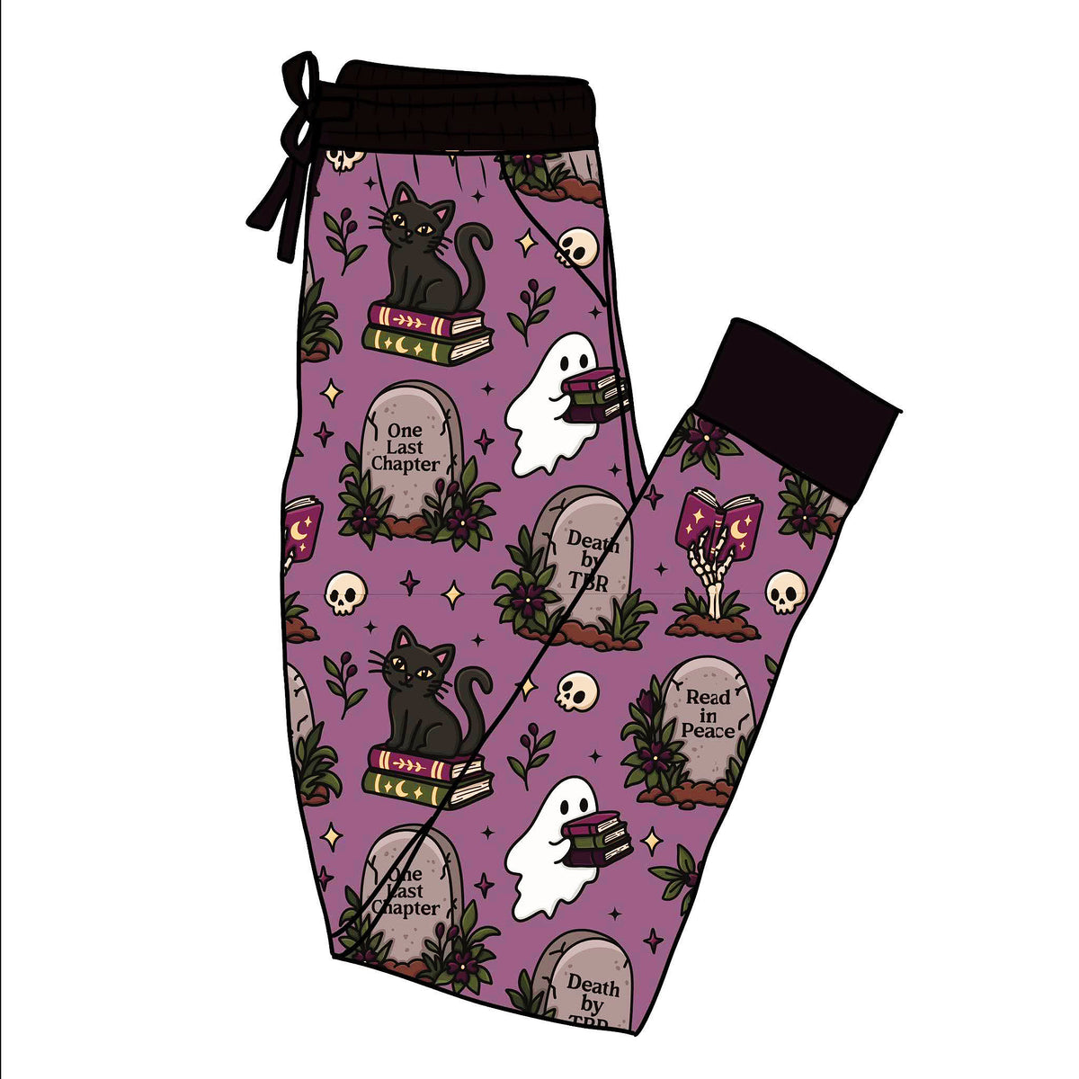ADULT- Spooky Book Club Bamboo Ghostie + Death by TBR Joggers!