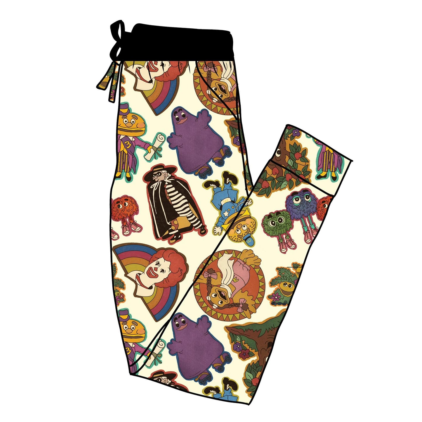 Adult Modern Retro 1980s-90s McDs and friends BamBOO joggers! Hamburglar + grimace