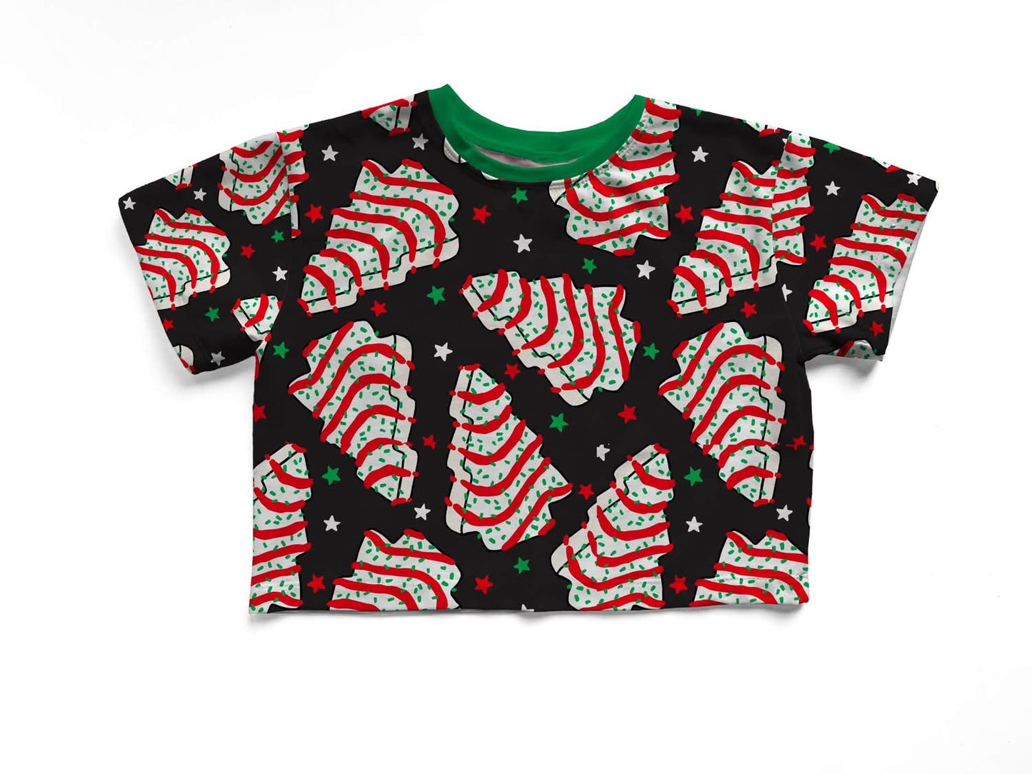Adult:  Christmas Tree Cakes Festive Wideleg Dopamine Dressing Ghoulchella Christmas Pants