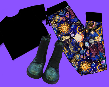 Ready to Ship! Adult-- 1990s Whimsigoth Celestial Modern Bamboo joggers! Practically Magic Witchcore!