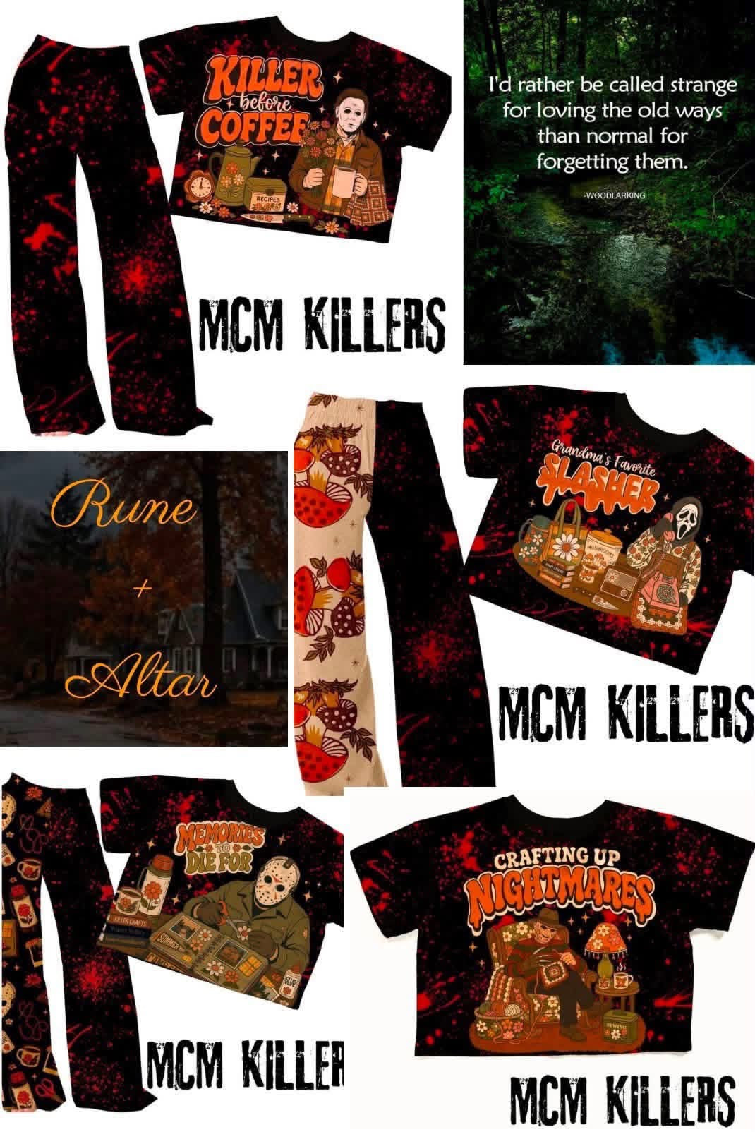 Grannycore Killers Summer Slasher Boxy Shirt SET! 4 SHIRTS! Michael, Freddy, Ghostie, Jason!