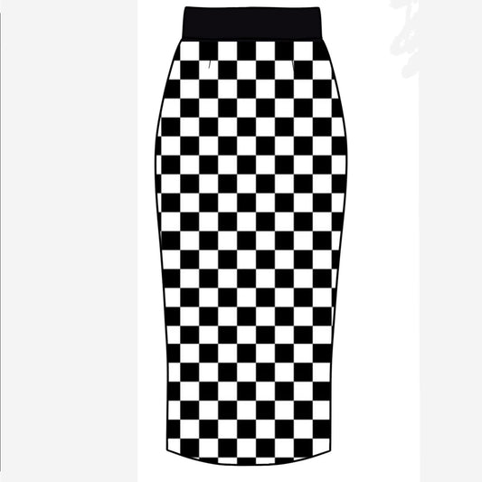 Ready to Ship! Adult-  The Perfect Bamboo Check Midi skirt! Magical on everybody! Slit +comfy!