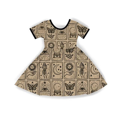Kids + Adult--The Vintage Tarot Bamboo Babydoll Twirl Dress! Pick your Trim!