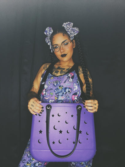 HALLOWEEN! Limited Edition NightSky + Moonphases Purple Hag Bag! Witchy + Magical!  Crossbody Strap!