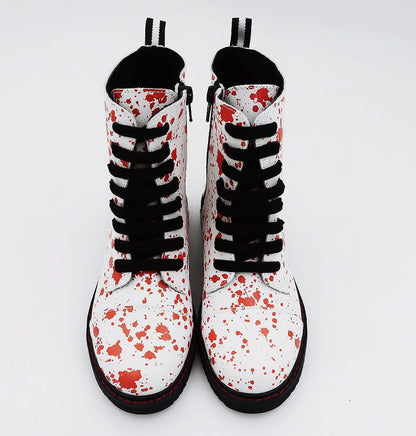 Ready to Ship! Blood Splatter 90s Horror Combats! Retro! Leather!