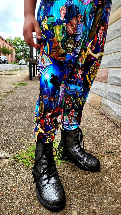 Kids: Two piece Derp Tiger Kpop black + blue two piece set! Doubles as daywear leggings!