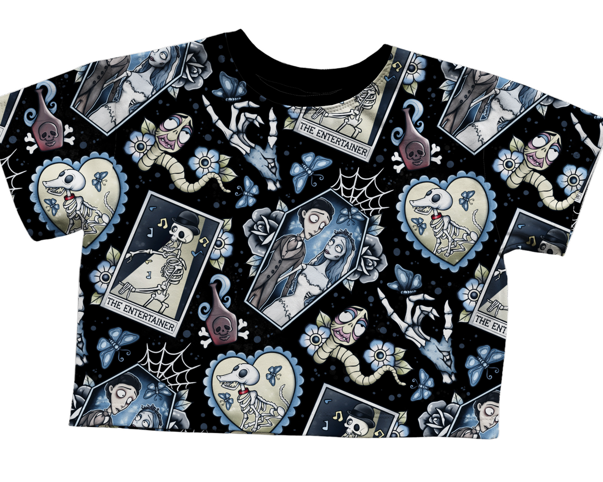 Ready to ship! Kids + Adult Corpse + Friends Undead Bride Oversized Soft Goth Bamboo Boxy tee. Flowy + Magical! Horror Nights!