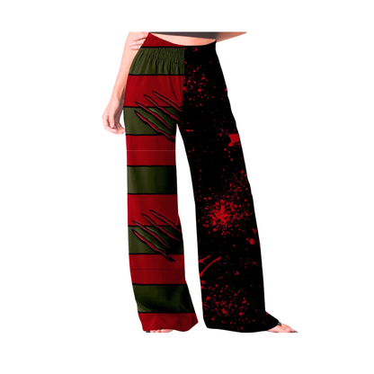 Adult:  Grannycore Killers Nightmare + Blood Splatter Bamboo Ghoulchella Pants! 3 INSEAMS!  Solid Splatter Freddy