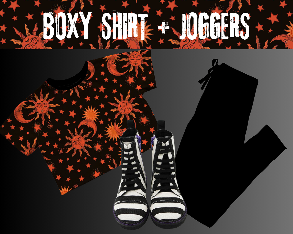 Ready to Ship! Kids + Adult-- Always wanted to be a 90s Witch Sabrina Vintage 90s Moon + Sun Boxy Shirt! Practically magic!