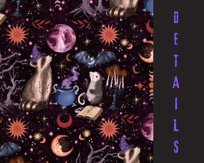 Adult Trash Coven Bamboo Boxy Shirt! Oversized, not cropped! Opossum + Raccoon + Magical Forest! Full Moon!