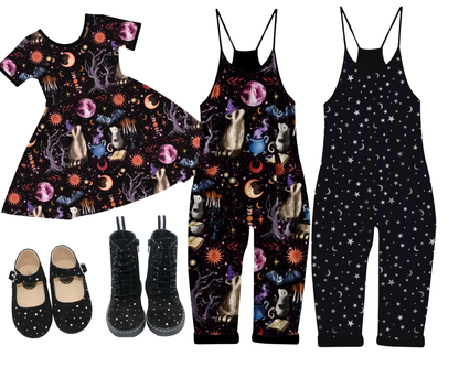 Adult Trash Coven Bamboo Boxy Shirt! Oversized, not cropped! Opossum + Raccoon + Magical Forest! Full Moon!