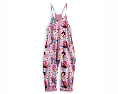 Kids + Adults: Pink Friday Small Shop KPOP PINK Huntrixx Vintage heart Bamboo LOVE Overalls! Hearts + Derp!