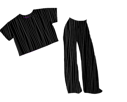 Adult:  Nightmare Jack Goth Ghoul Wide Leg Bamboo Pants! Thin Stripes! Perfect for Halloween Costume or Magic Mouse!