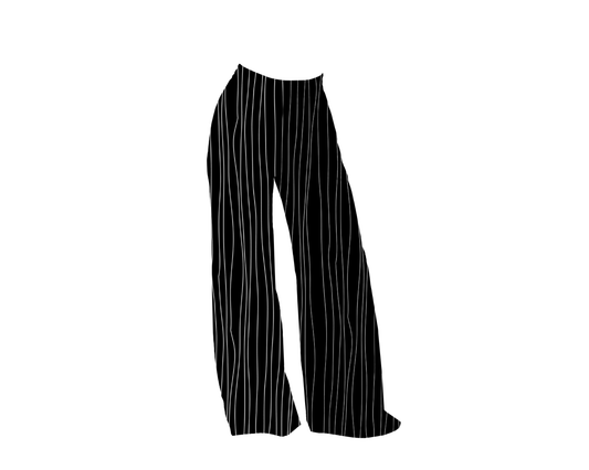 Adult:  Nightmare Jack Goth Ghoul Wide Leg Bamboo Pants! Thin Stripes! Perfect for Halloween Costume or Magic Mouse!