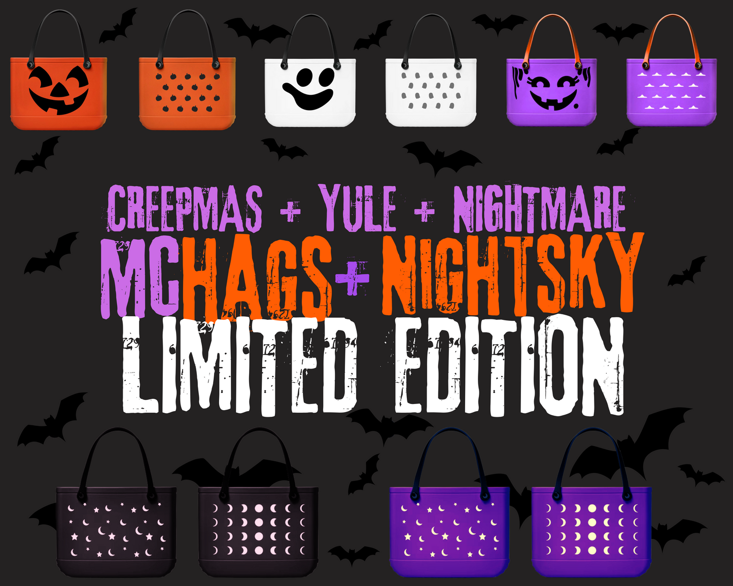 HALLOWEEN! Limited Edition NightSky + Moonphases Purple Hag Bag! Witchy + Magical!  Crossbody Strap!