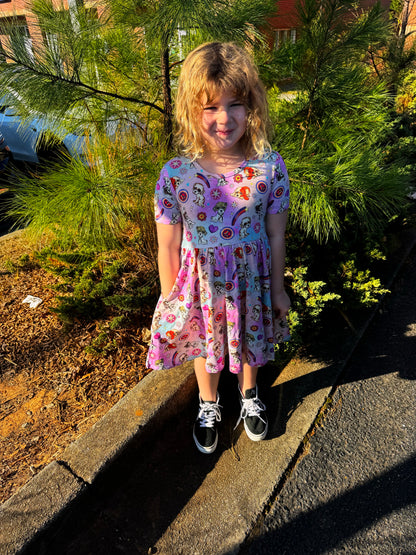 Ready to SHip! Kids + Adult-- NEW Terry Vintage babydoll twirls! Retro Cute Demogorgon! Retro Blue + Red 80s vibes! Comfy and Flowy! Horror Nights