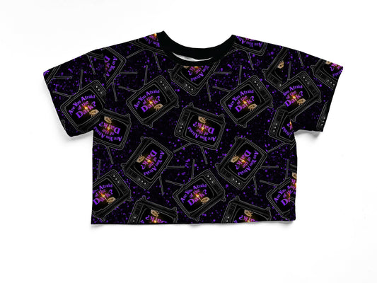 Adult + kids   - Oversized Midnight Society 90s Spooky stories Bamboo Boxy shirt! Are you Afraid of the dark Tshirt!