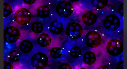 NEW! 90s Spooky Button Girl Button Eyes Boxy Shirt!~ Galaxy + button Eyes