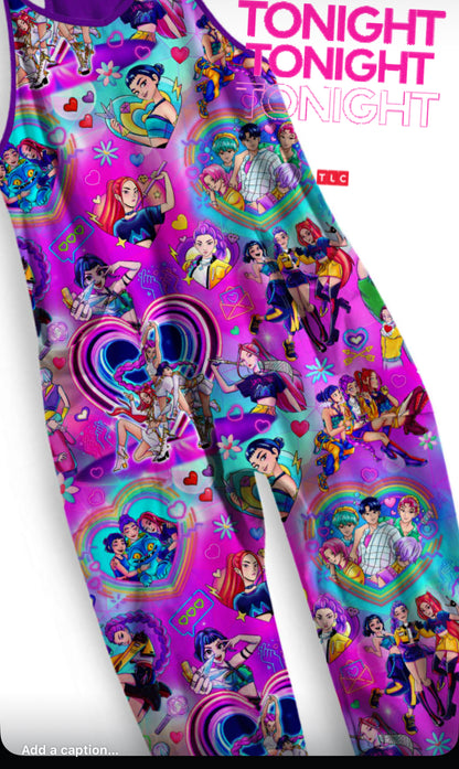 Kids: Its a Kpop rainbow demon hunters bamboo Overalls! Fav characters! huntrixxxx