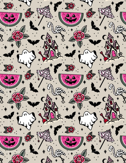 Ready to Ship- Kids- Spooky Retro Spooky Ghost Beachy Ghoul Two Piece Pocket T Set! Horror Nights!