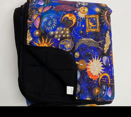 Ready to Ship! Practically Magic 1990s Whimsigoth Celestial Blue Witchy Cosmos Blanket. Vintage + Magical! Witchcore!