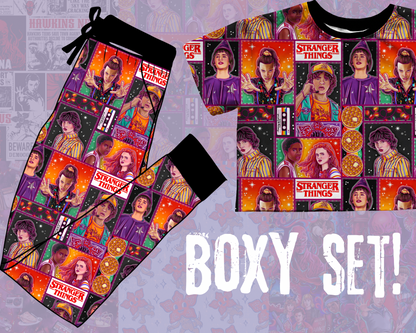 Ready to Ship! Adult-- 80s Retro Kids Vintage 80s Kids Rad Colors Bamboo Boxy Shirt! Waffles + Eleven! stranger kids boxy