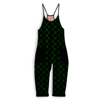 Adults forest witch check bamboo Overalls! Bamboo + Comfy! Jewel tones! Dark green