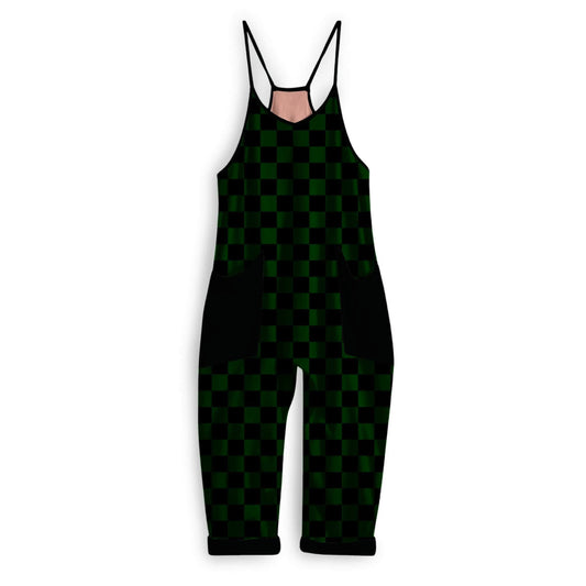 Adults forest witch check bamboo Overalls! Bamboo + Comfy! Jewel tones! Dark green