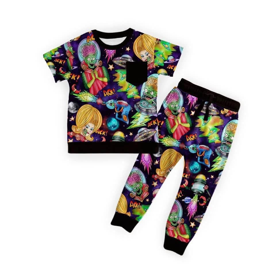 New KIDS 1980s Retrocore Alien Attacks Pocket tshirtTerry + Jogger sets! 1960s Character vibes! MARSSS!
